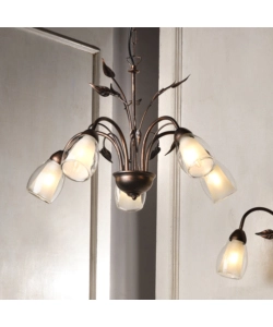 LAMPADARIO 5 LUCI ONLI "LILIANA" BRONZO E14